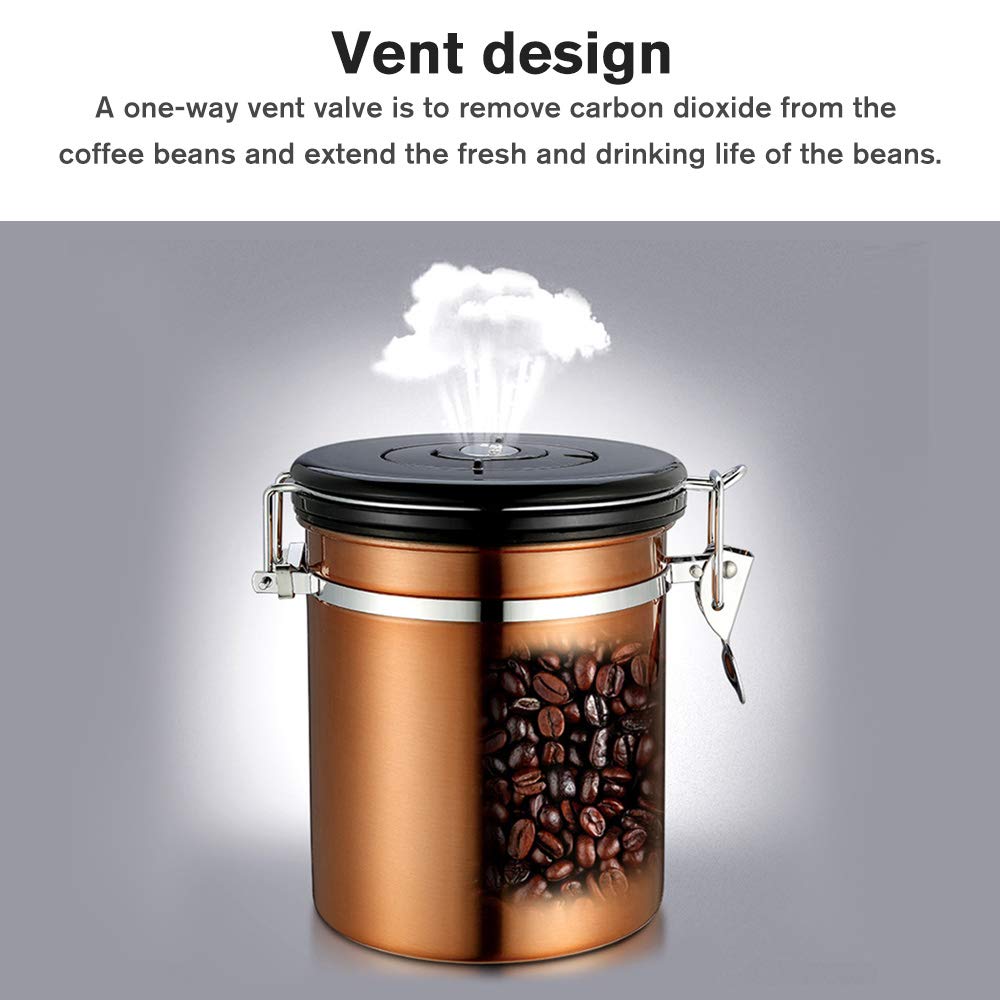 กล่องเก็บเม็ดกาแฟ/ผงกาแฟ AirLock มีวาลล์ Co2ให้กาแฟคายก๊าซออกได้ ช่วยให้กาแฟสดและหอมยาวนาน