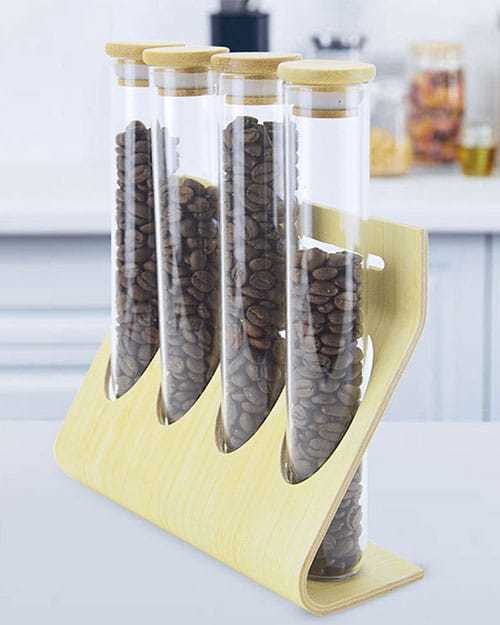 Wooden stand for 6 bottles