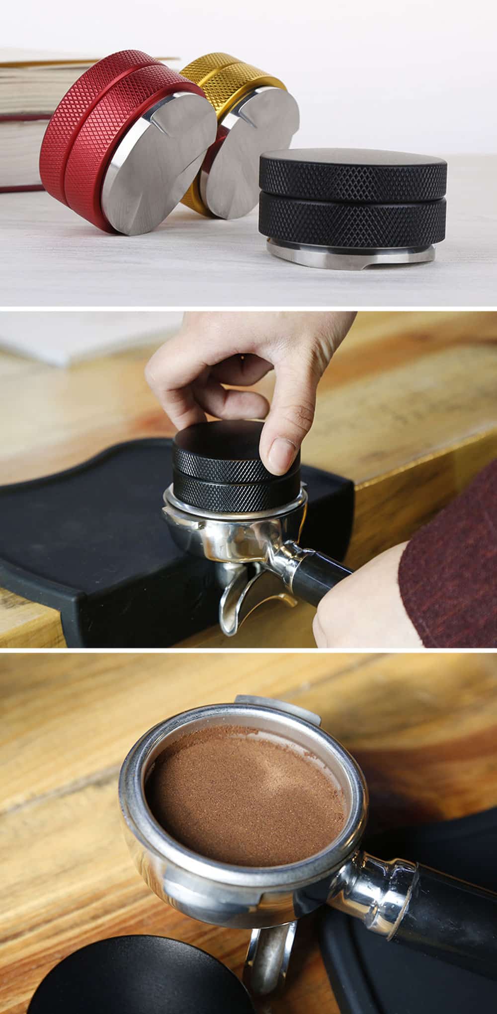 how to use flat coffee tamper